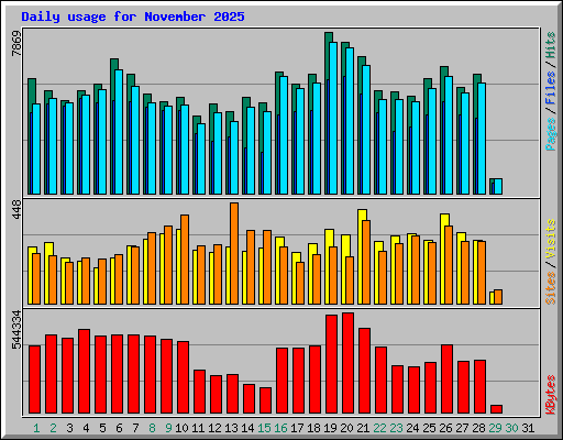 Daily usage for November 2025