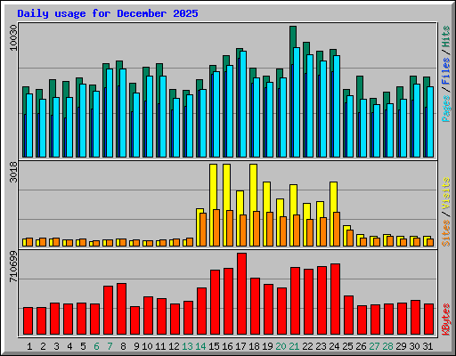 Daily usage for December 2025