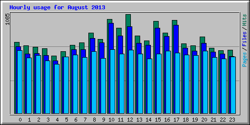 Hourly usage for August 2013