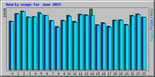 Hourly usage for June 2023