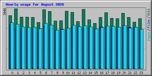 Hourly usage for August 2026
